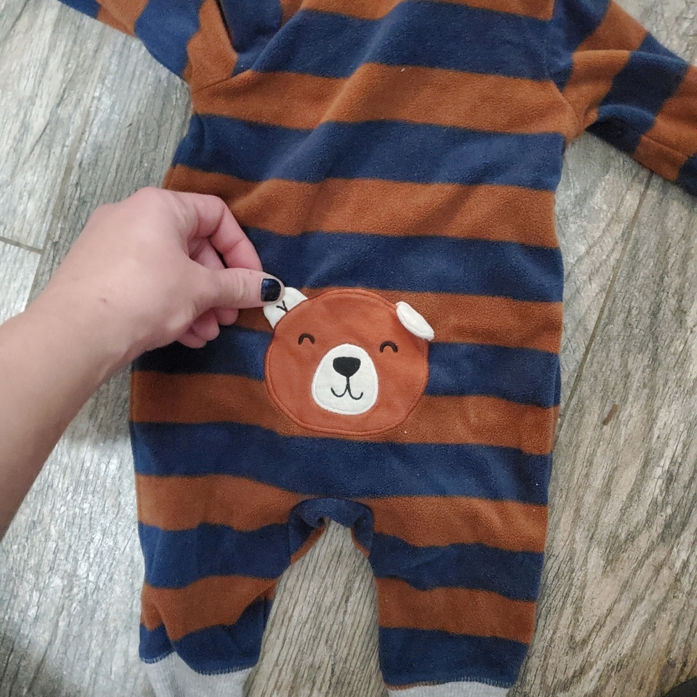Euc++ worn x1 Carter's 3m Zip up sleeper Bear Booty